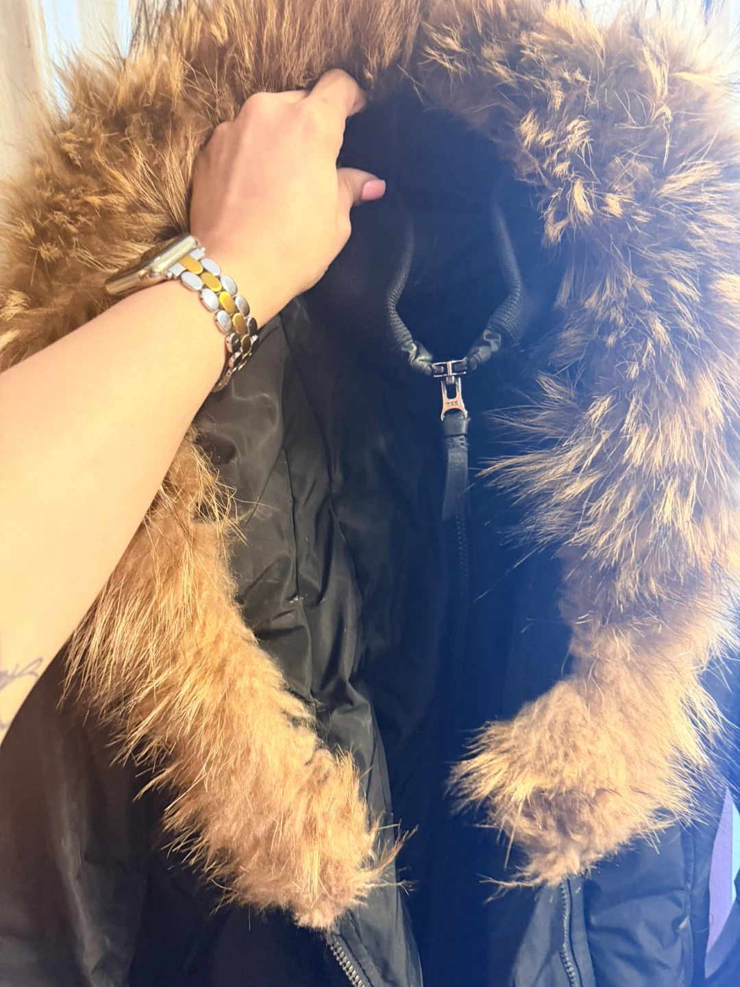 Mackage Black Winter Coat with Fur Hood – Women’s XL - photo 2