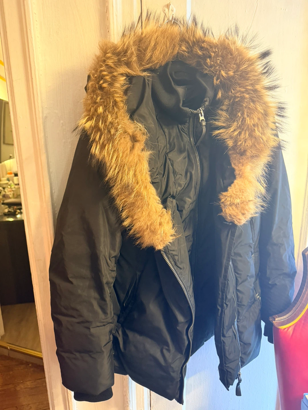 Mackage Black Winter Coat with Fur Hood – Women’s XL