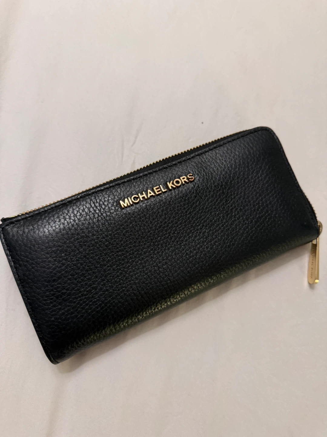Michael Kors Black Leather Zip Around Wallet
