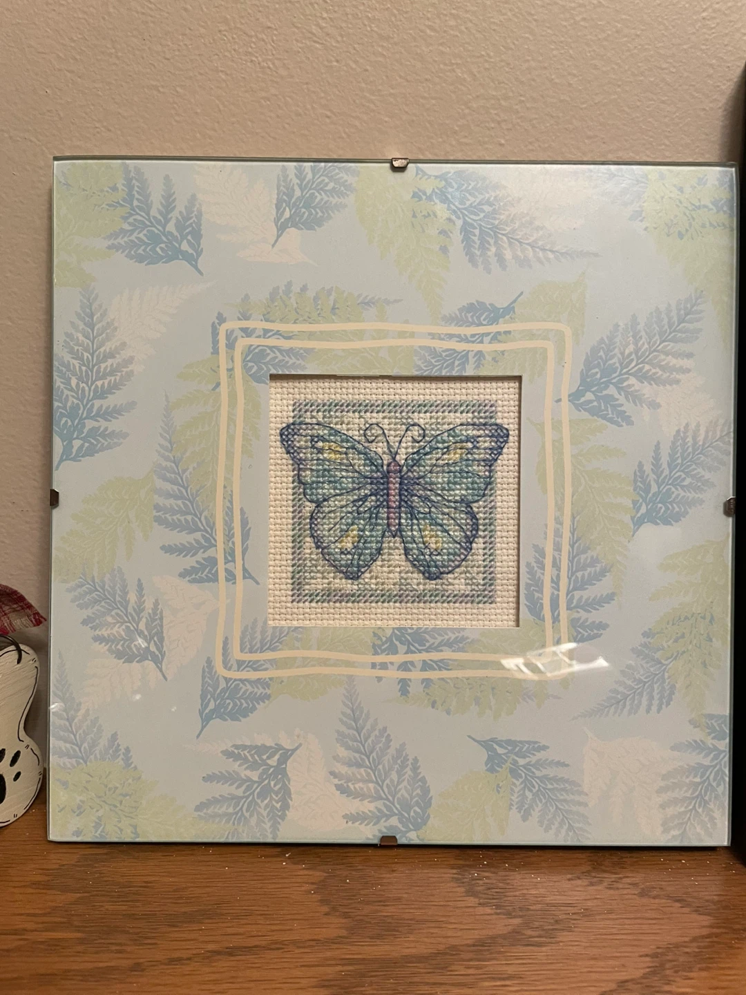 Framed Butterfly Cross-Stitch Art
