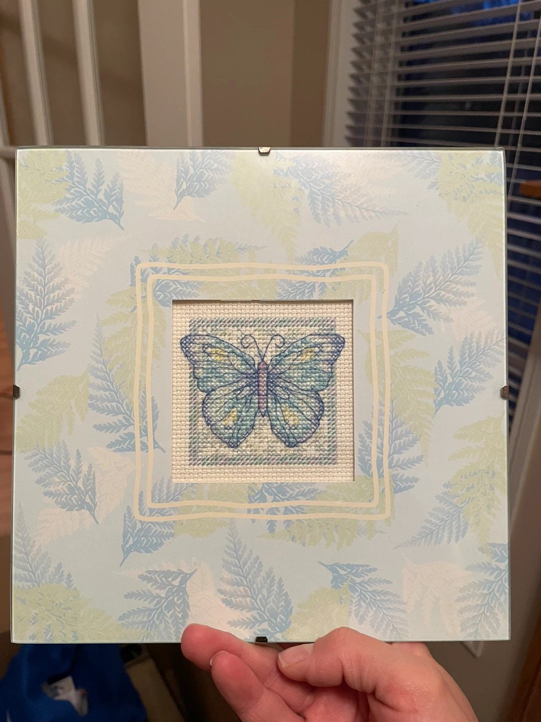 Framed Butterfly Cross-Stitch Art - photo 2