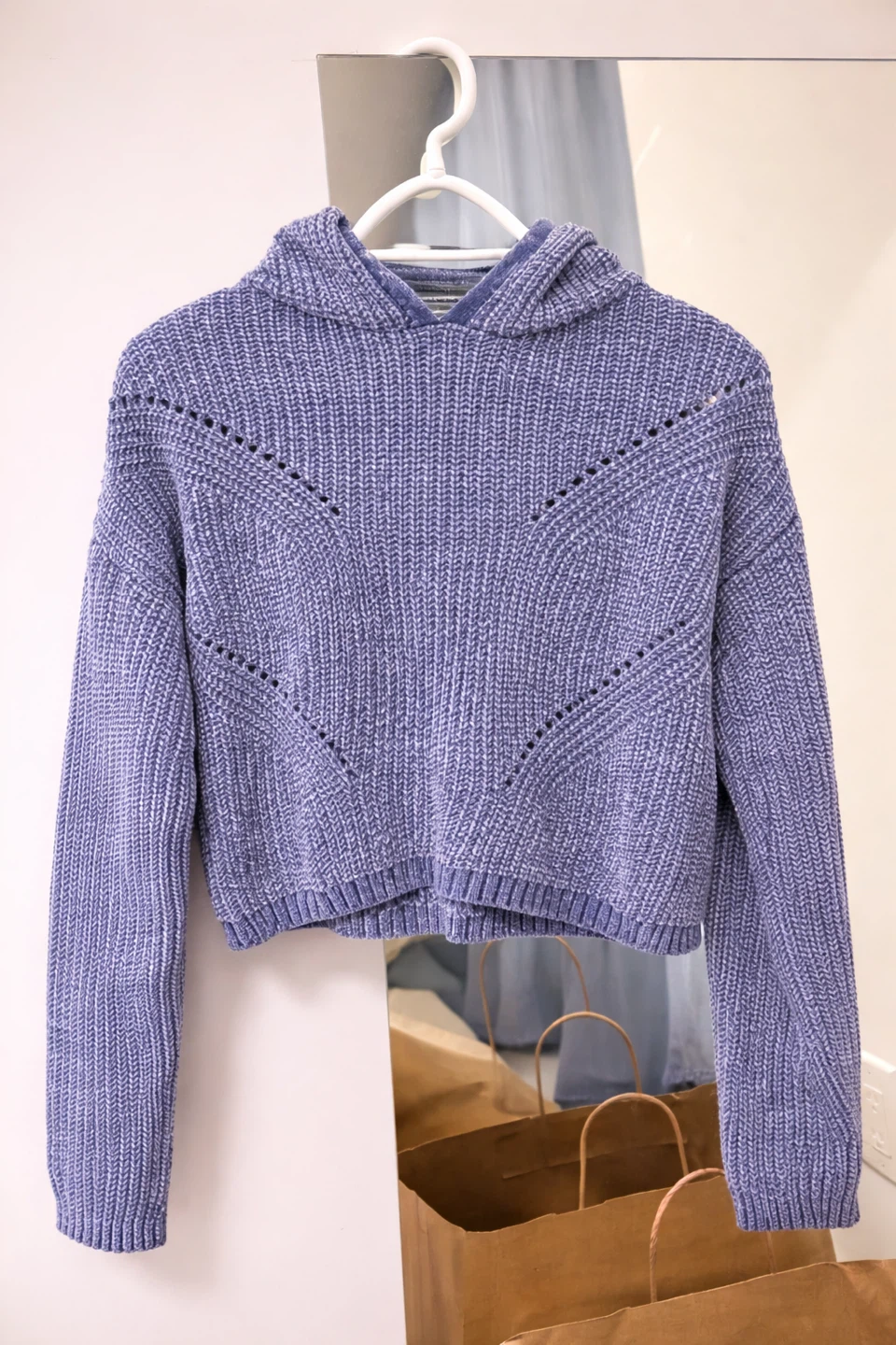Garage Lavender Chenille Cropped Hoodie - like new