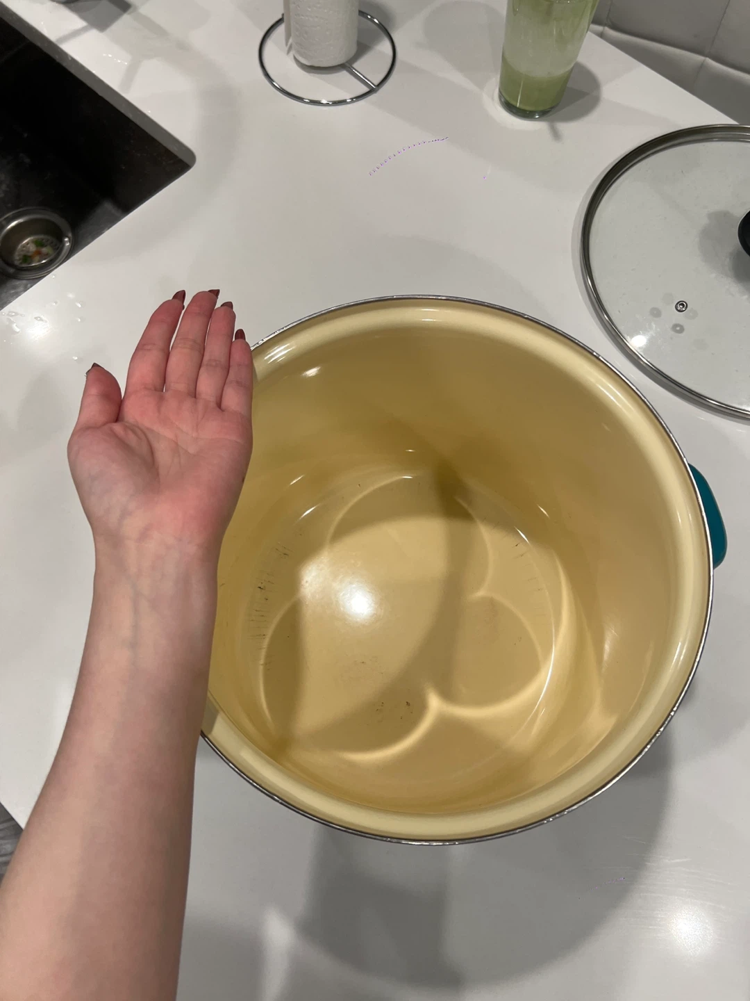 Large Enamel Stock Pot no lid - photo 2