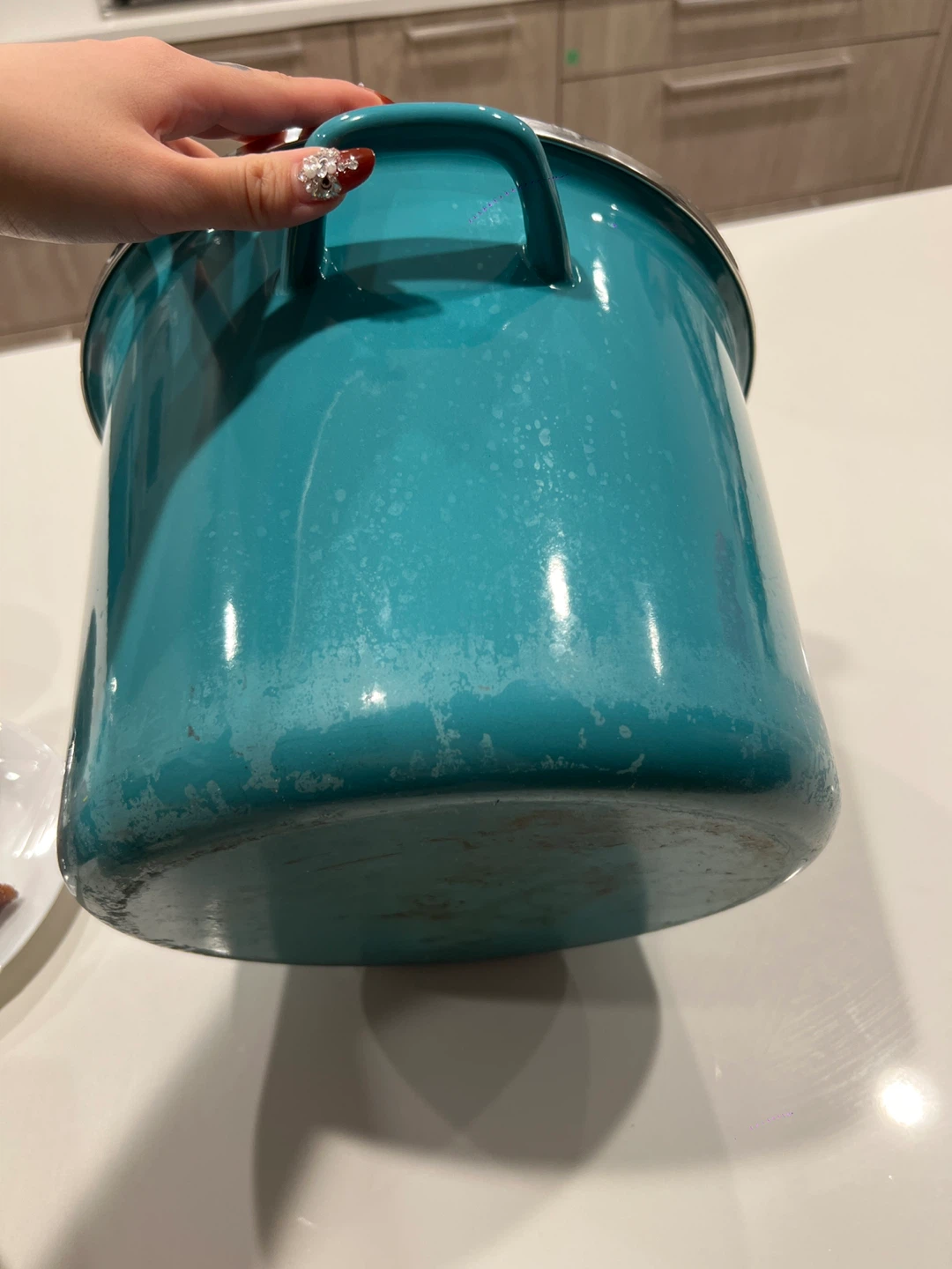 Large Enamel Stock Pot no lid - photo 4