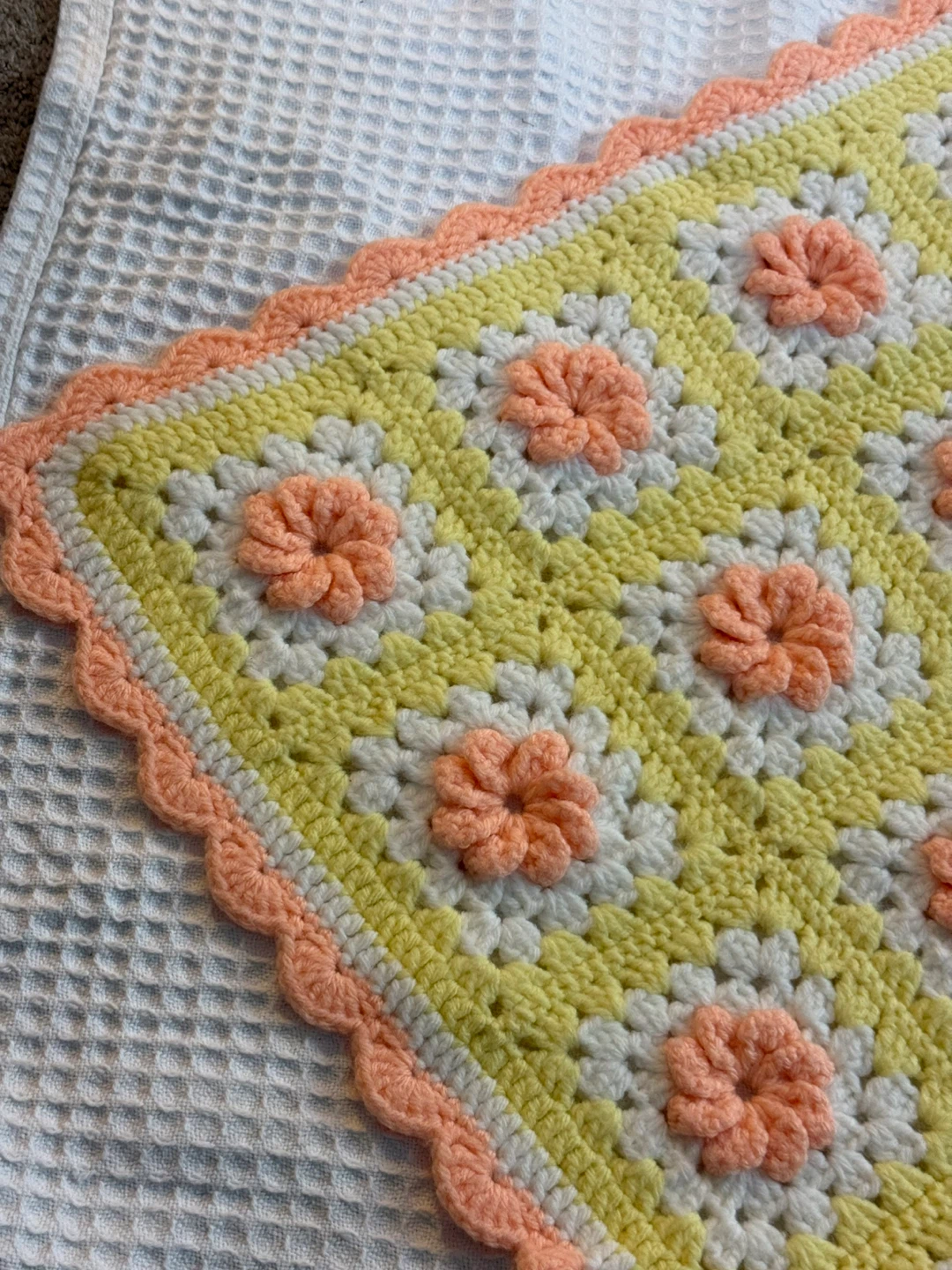 Handmade Crocheted Blanket with Flowers - photo 4