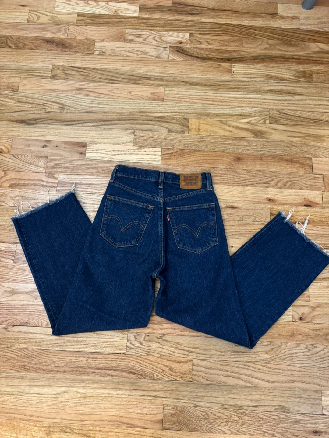 Levi's Women's 501 High Rise Straight Leg Jeans Dark Wash Denim