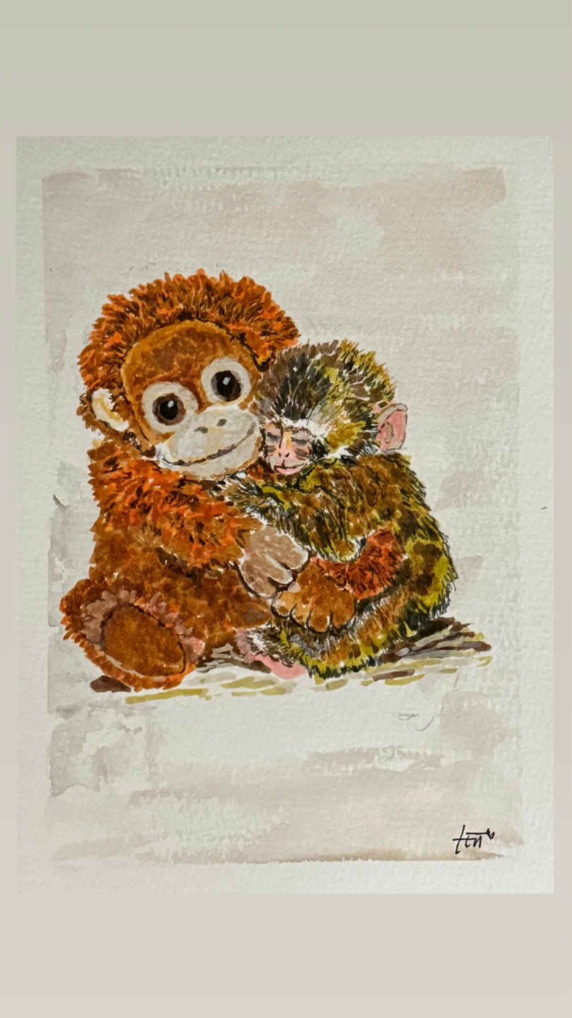 Punch The Monkey - Mixed Media Art