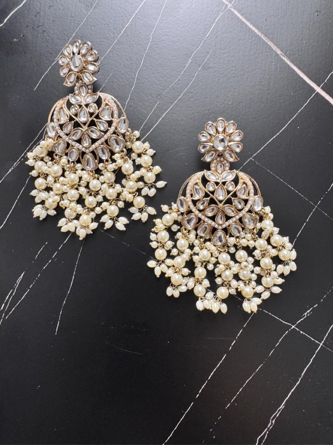 Chandelier Earrings with Pearls - photo 3