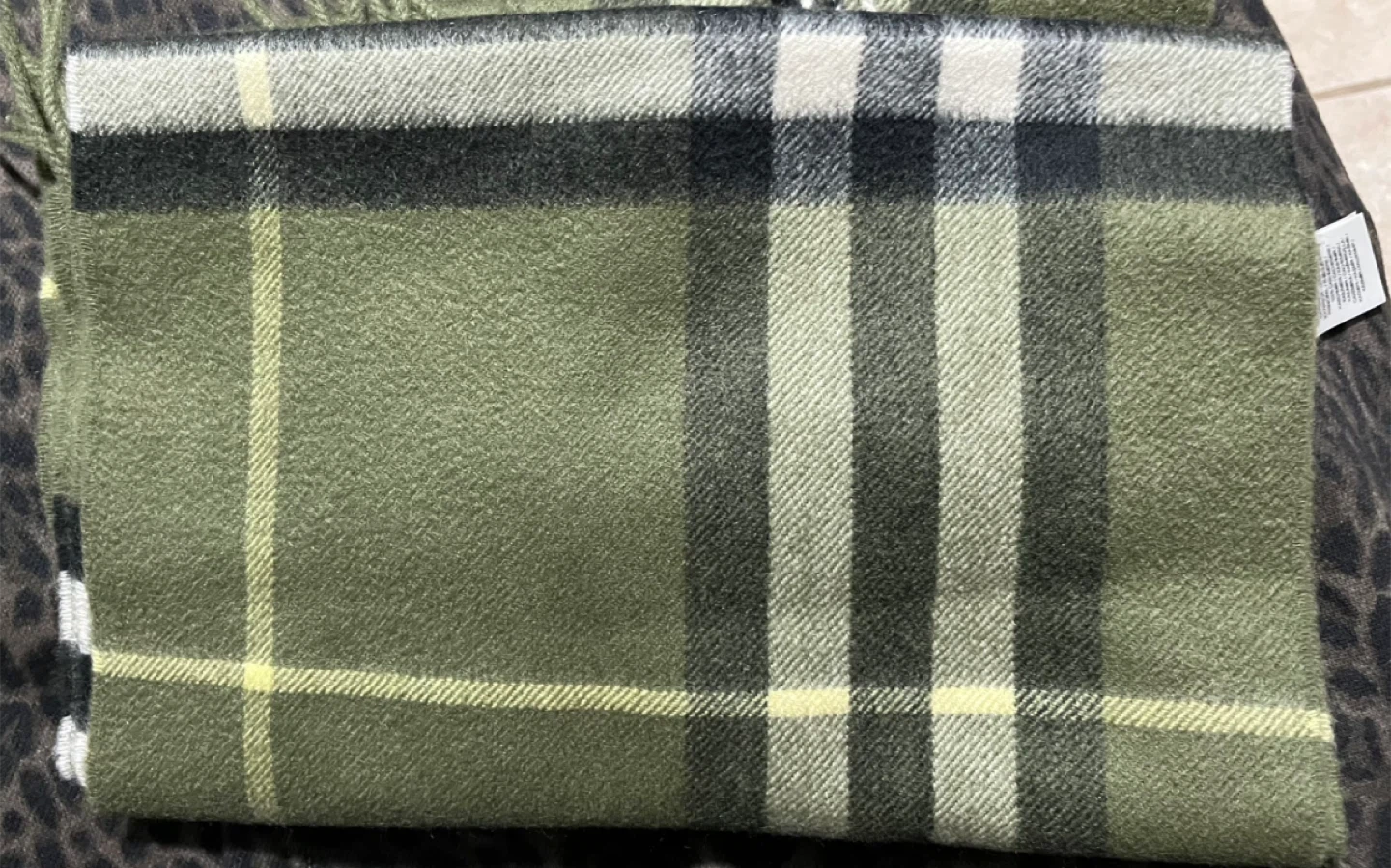 Burberry Green Plaid Scarf