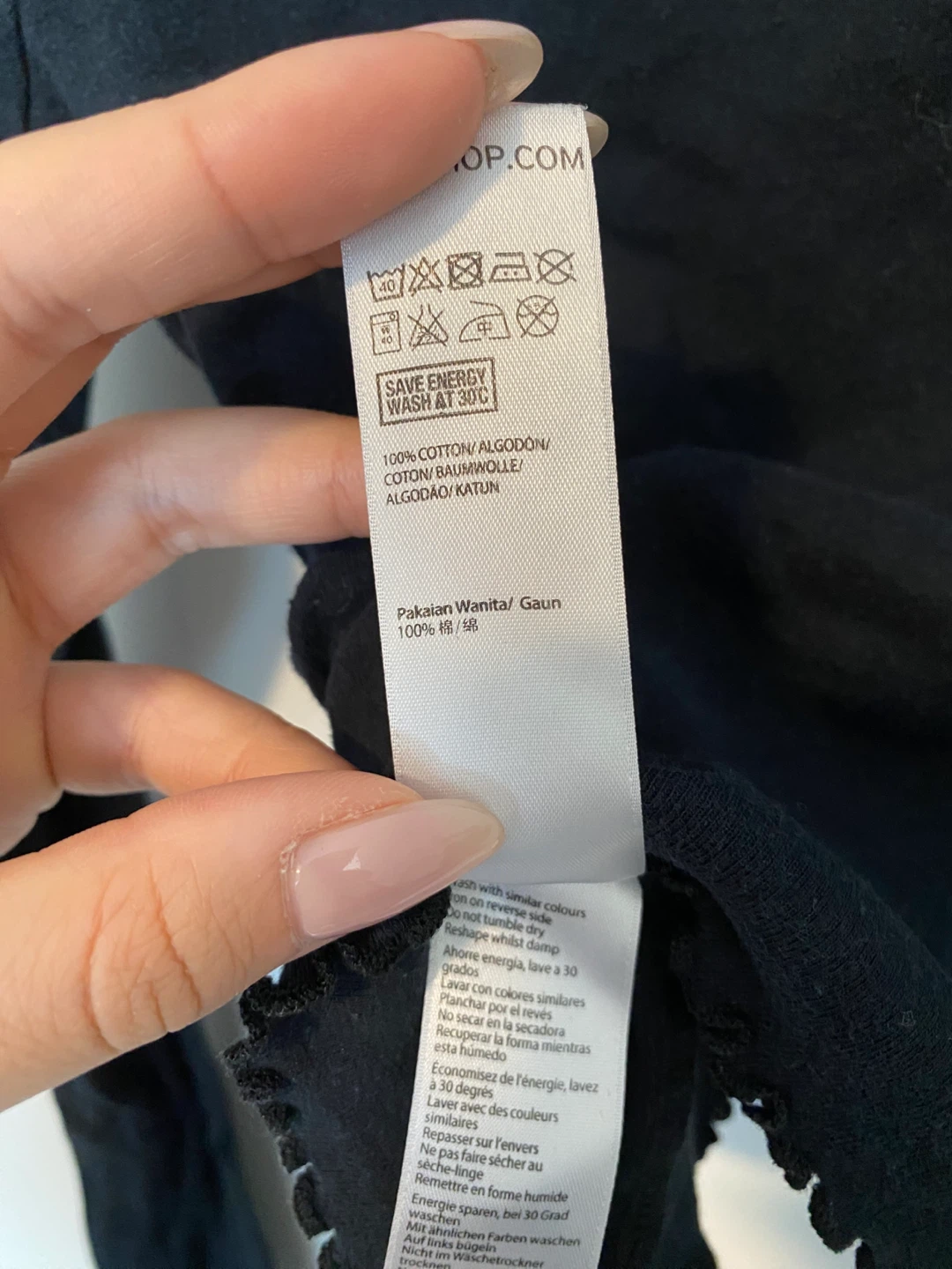 Topshop Petite Black Long Sleeve Crop Top "Dream On" - photo 5