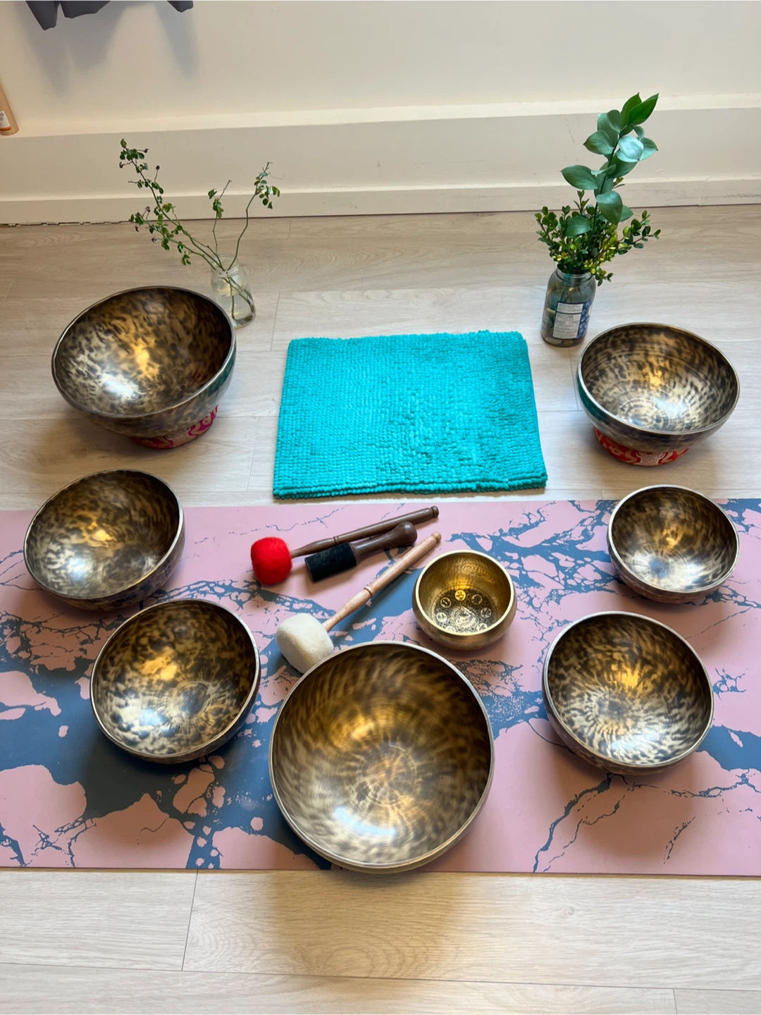 Tibetan Singing Bowls Set with Mallets
