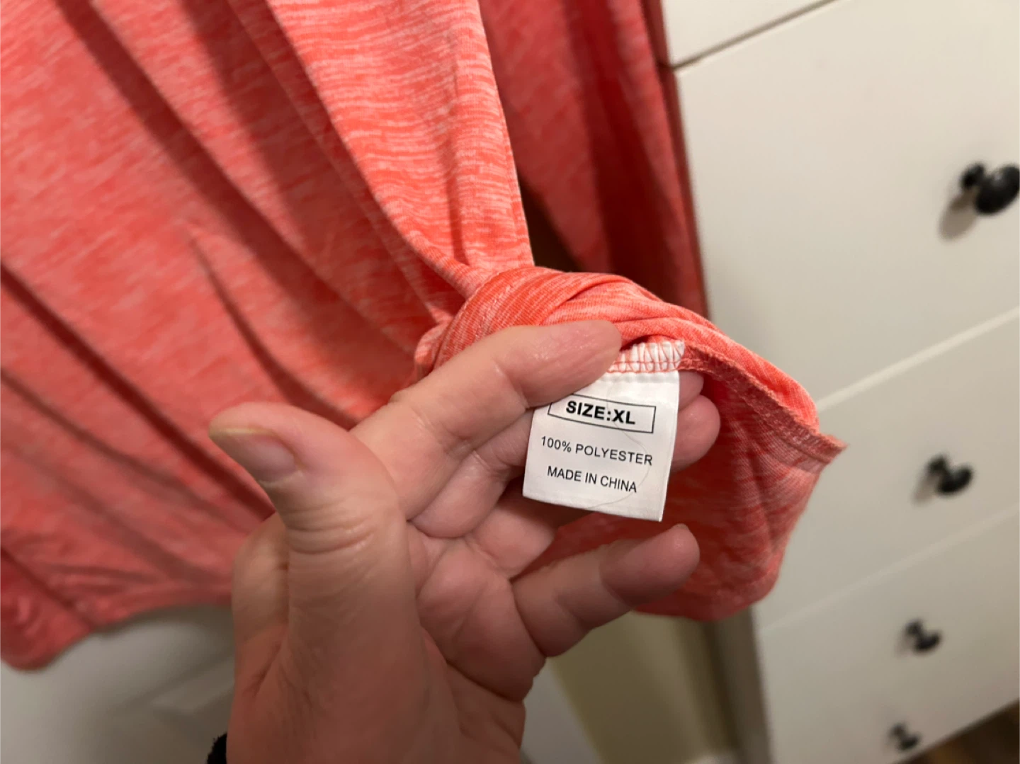 Coral Long Sleeve V-Neck Shirt - Size XL - photo 3