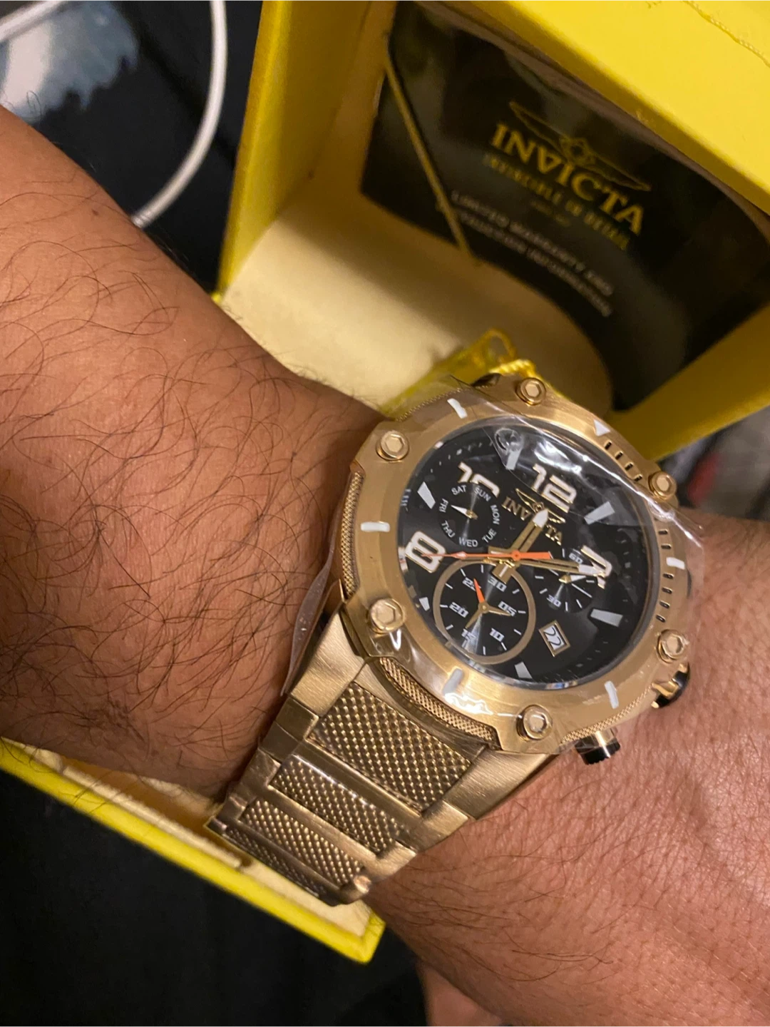 Invicta Gold Tone Chronograph Watch