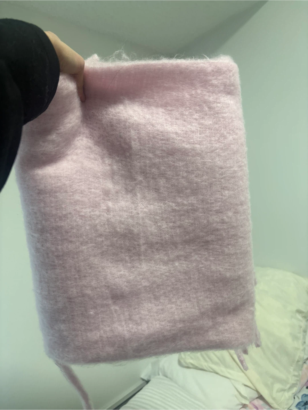 Pink fluffy scarf
