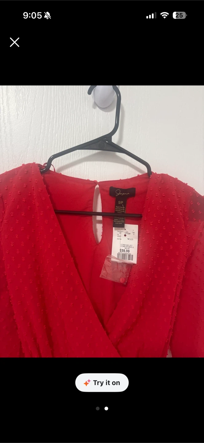 Soirée Red Swiss Dot Wrap Dress