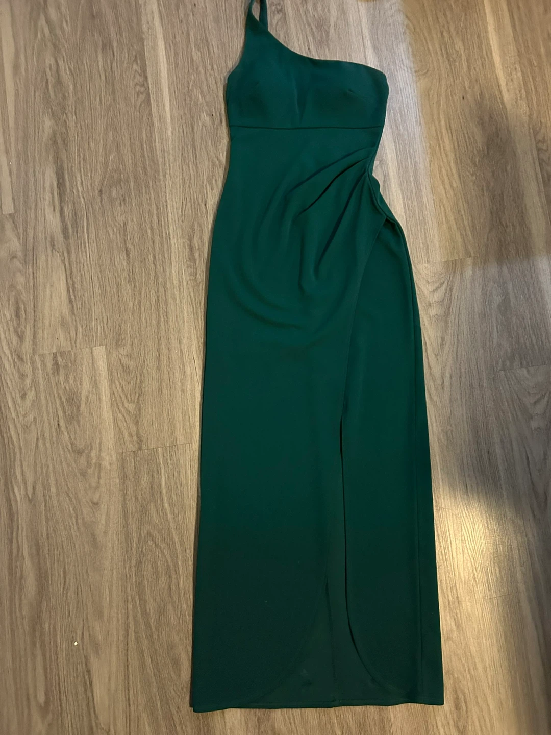 Windsor Emerald Green One-Shoulder Ruched Maxi Dress - photo 2