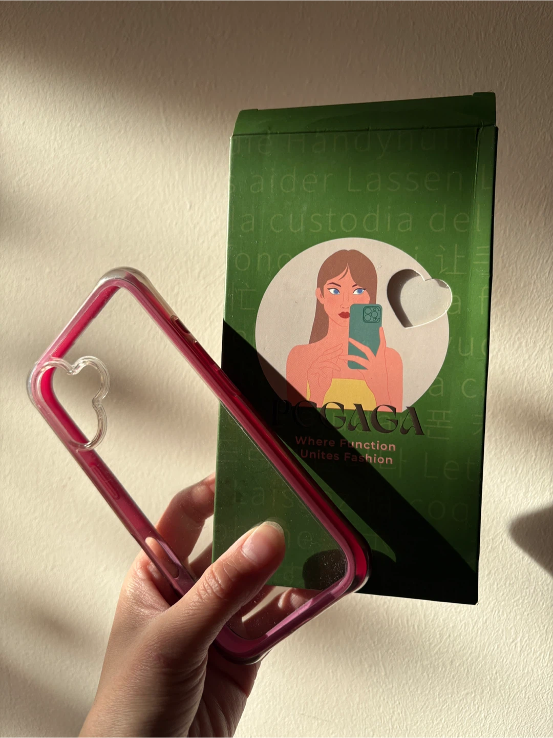 iPhone 16 pink/clear phone case