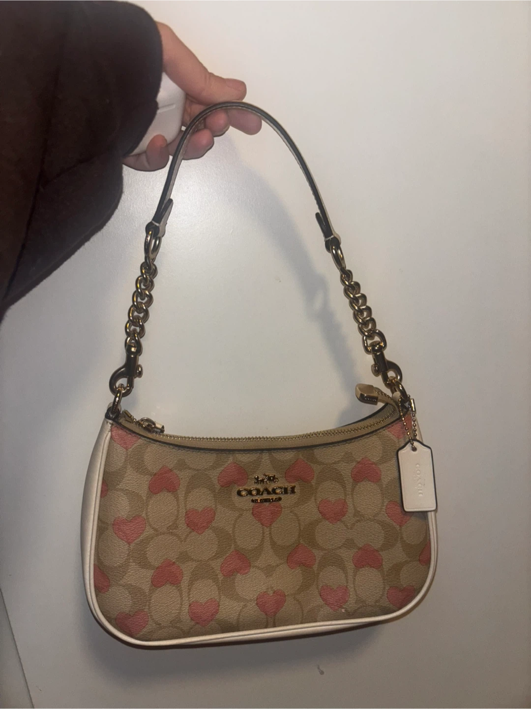 Coach Heart Print Shoulder Bag