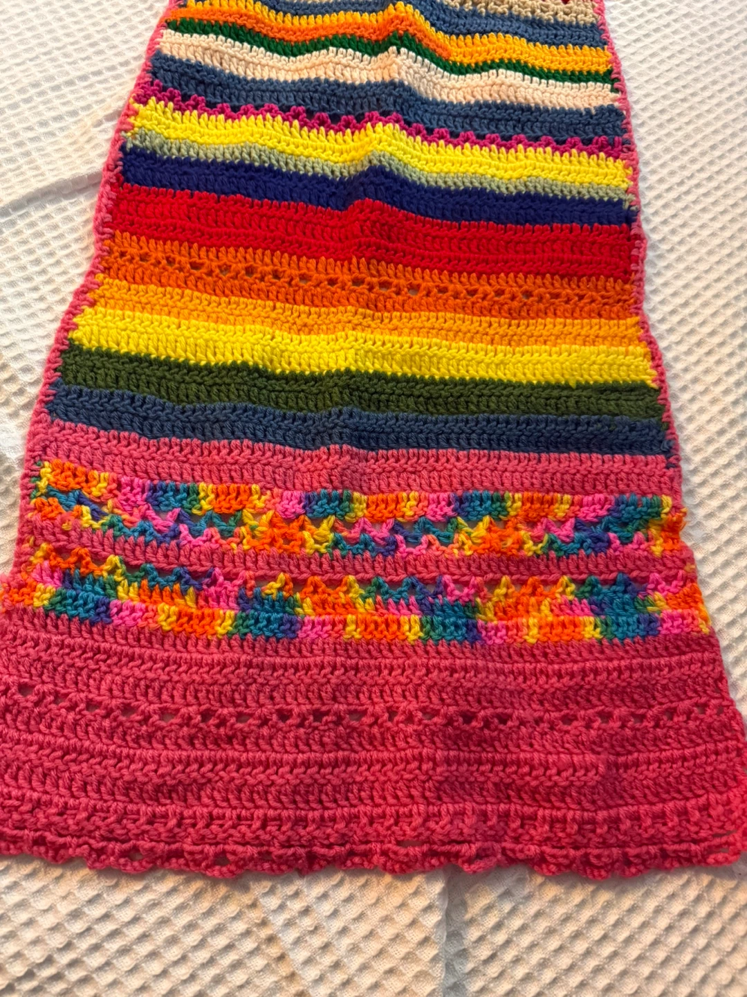 Handmade Crochet Rainbow Scarf - photo 2