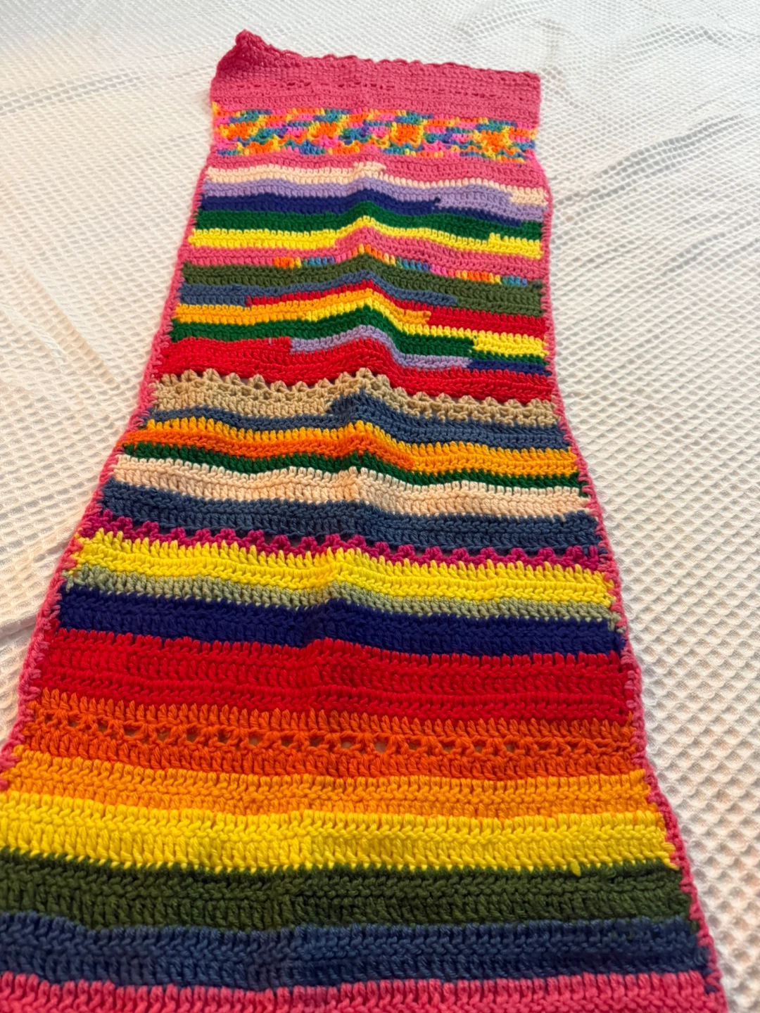 Handmade Crochet Rainbow Scarf - photo 3