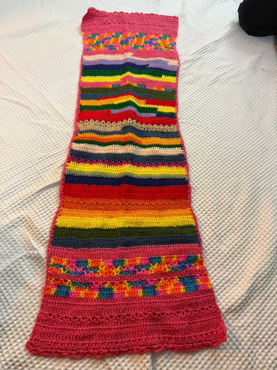 Handmade Crochet Rainbow Scarf
