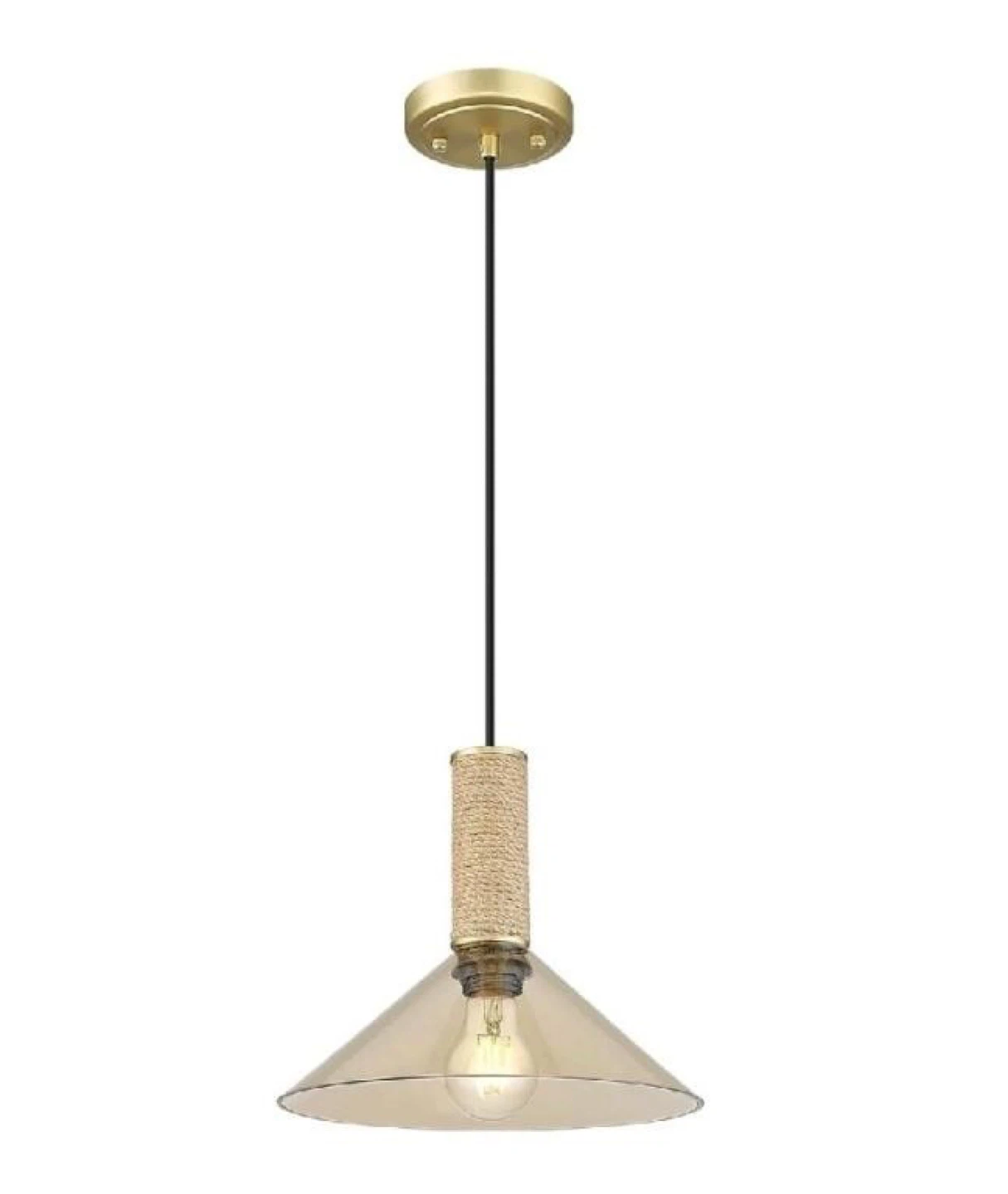 Pendant Light Fixture with Rope Accent