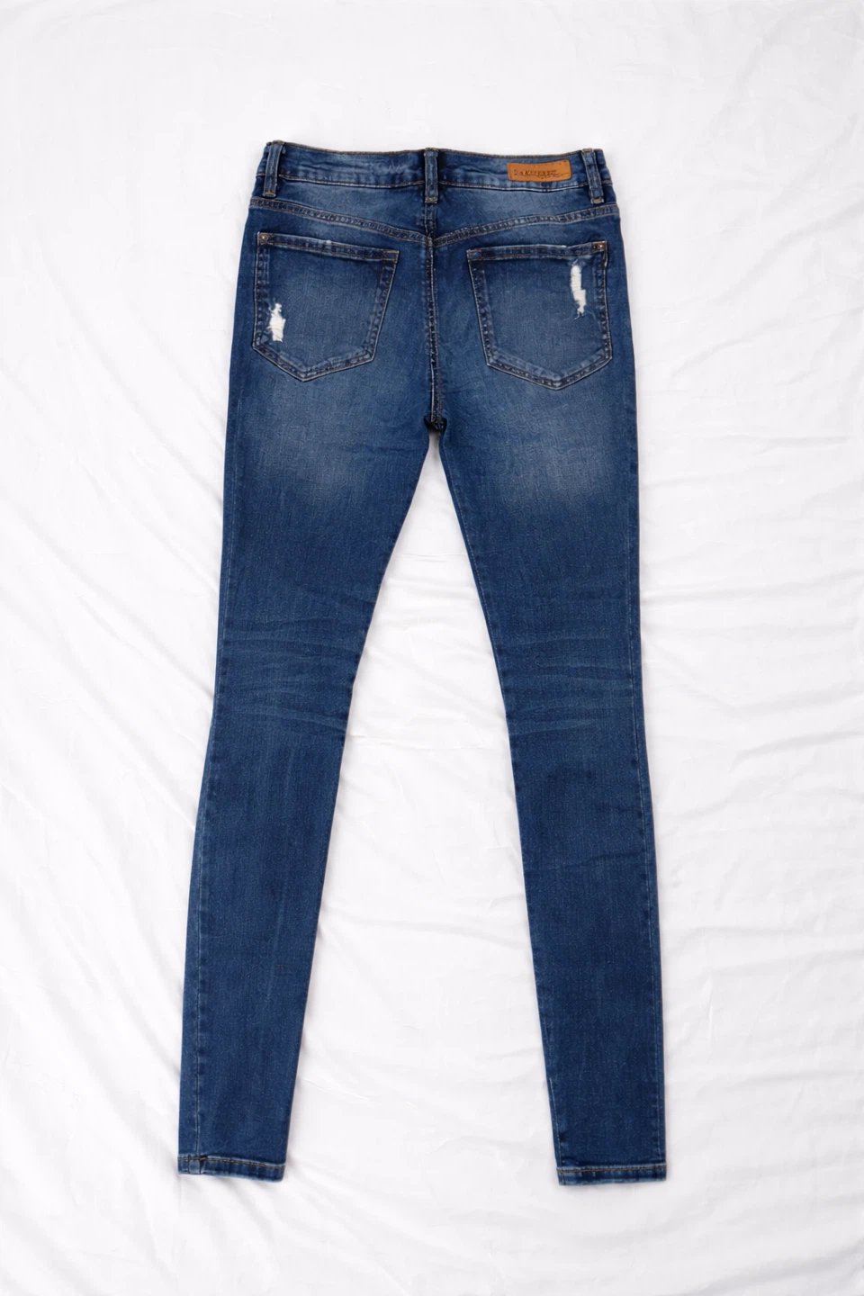 Garage Women's Blue Distressed Skinny Jeans Size 03 - photo 4