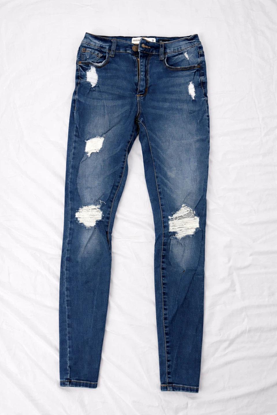 Garage Women's Blue Distressed Skinny Jeans Size 03 - photo 3