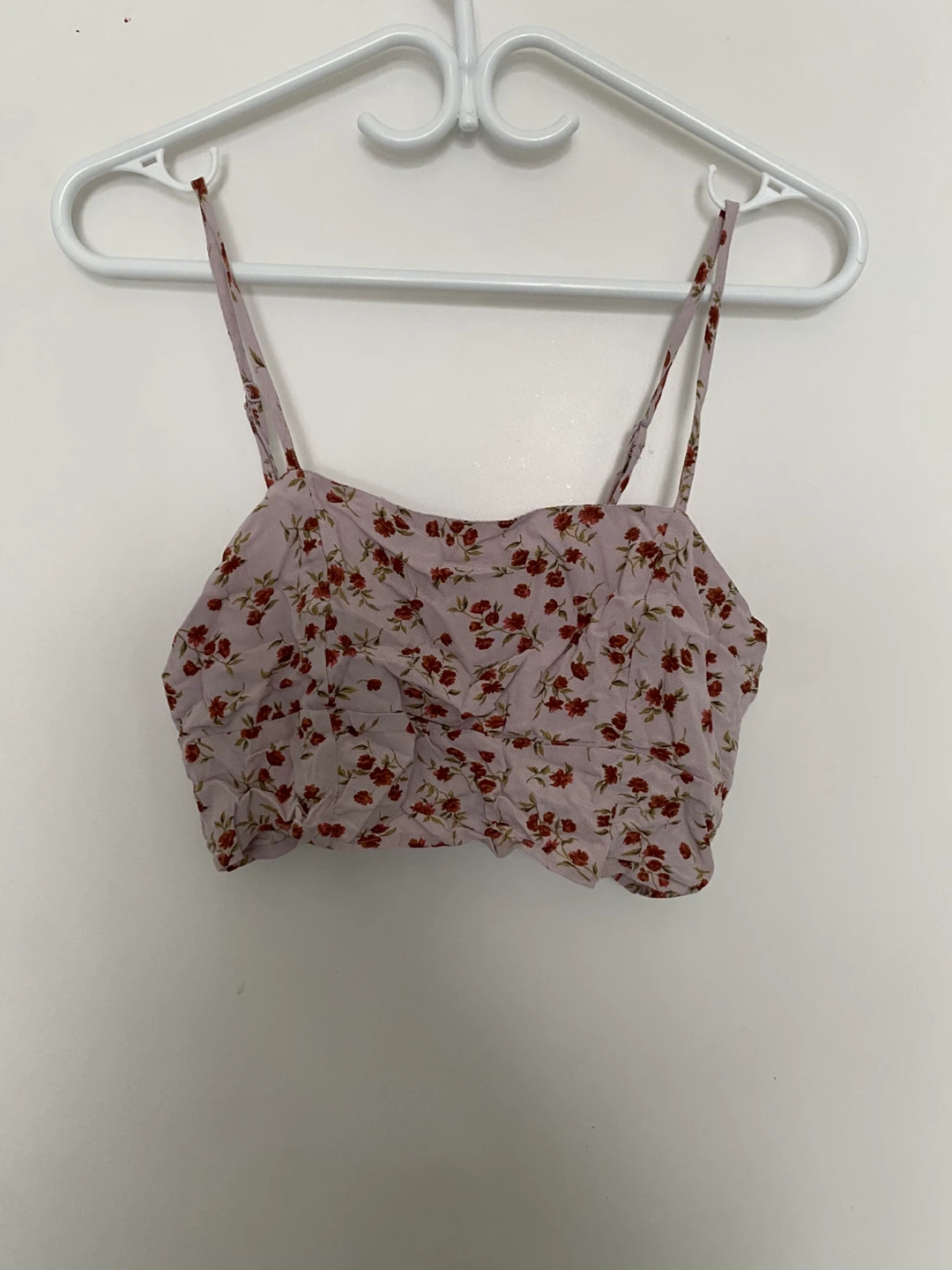 American Eagle Floral Lavendrr Crop Top - Size M