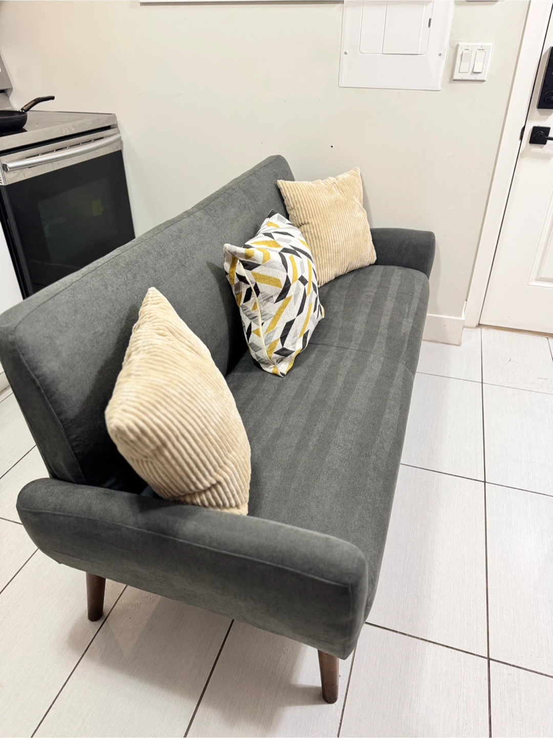 Grey sofa couch