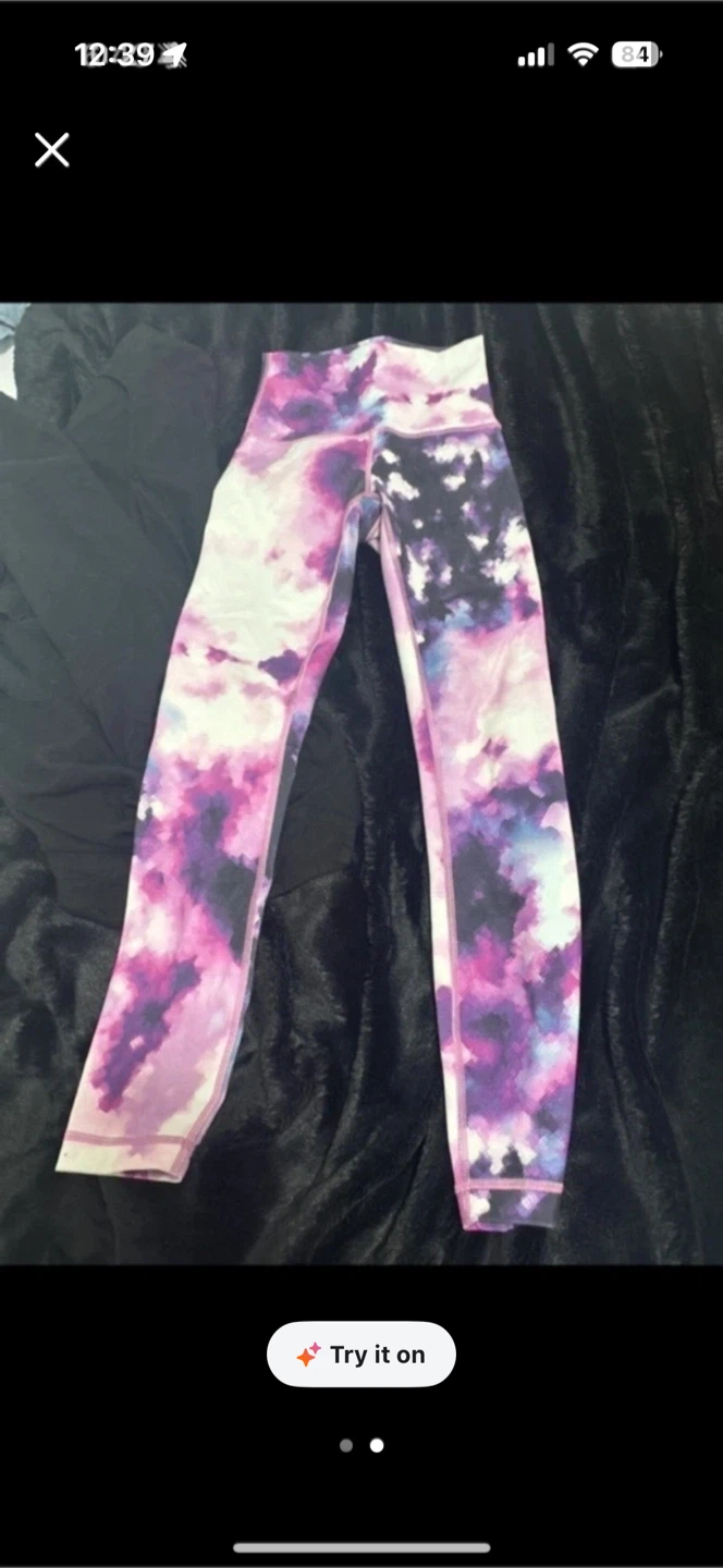 Lululemon Align High-Rise Crop Leggings Tie Dye Purple/Blue - photo 2