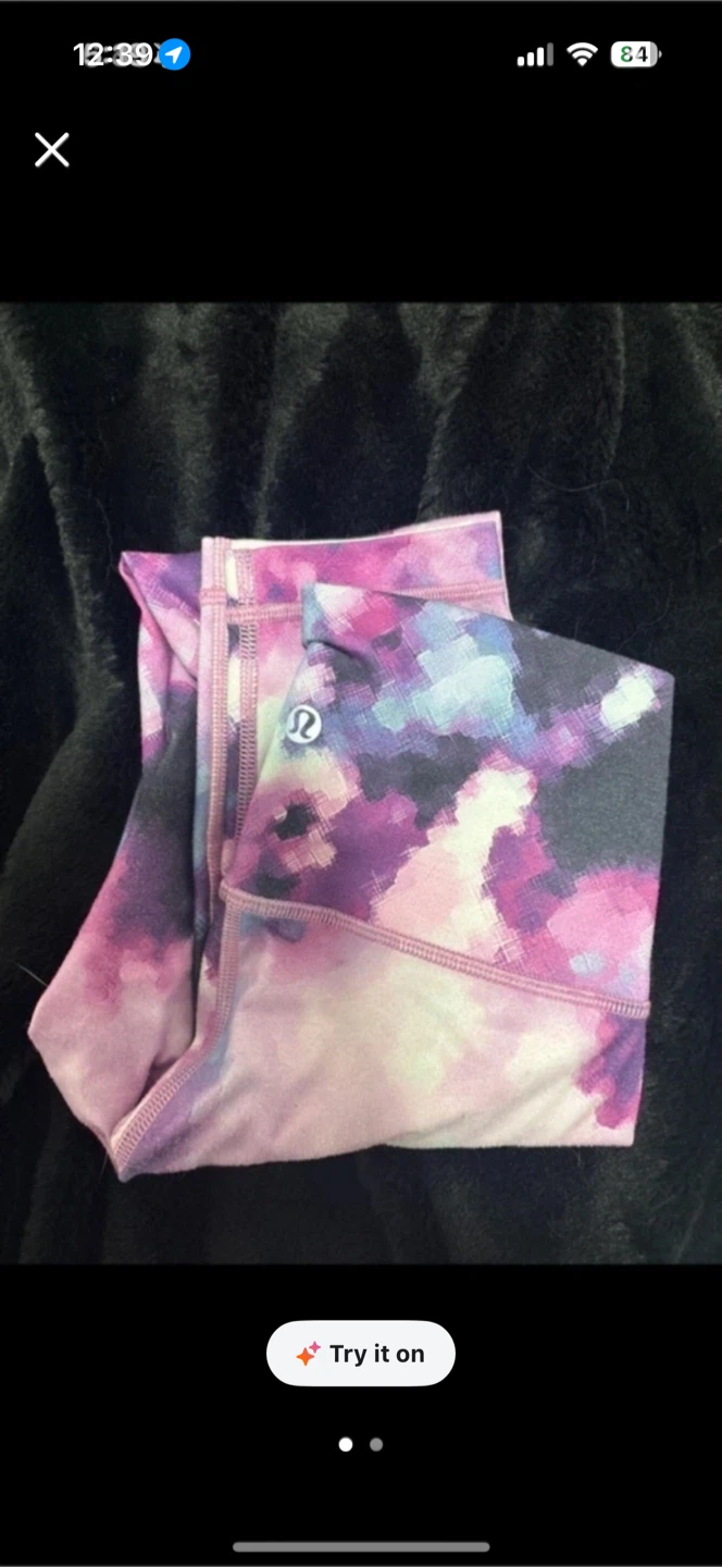 Lululemon Align High-Rise Crop Leggings Tie Dye Purple/Blue