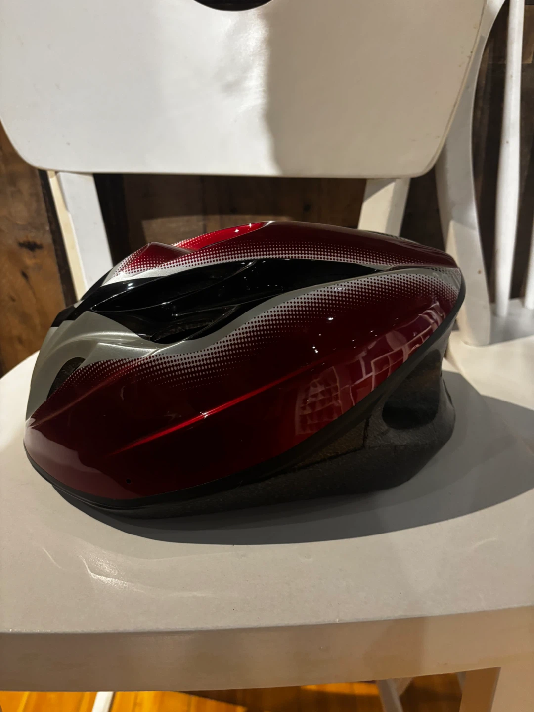 Adult Bike Helmet - Red, Silver, Black - photo 4