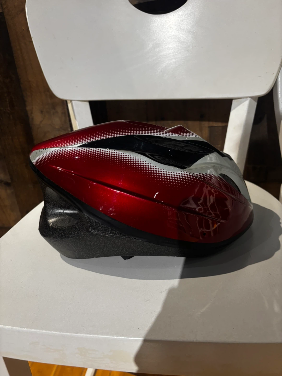 Adult Bike Helmet - Red, Silver, Black - photo 2