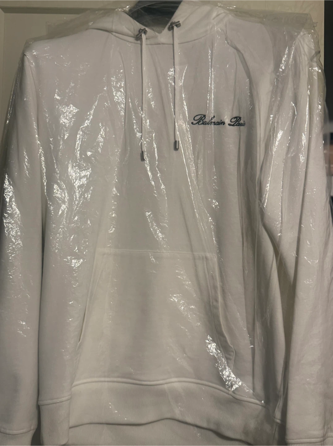 Balmain Paris White Hoodie