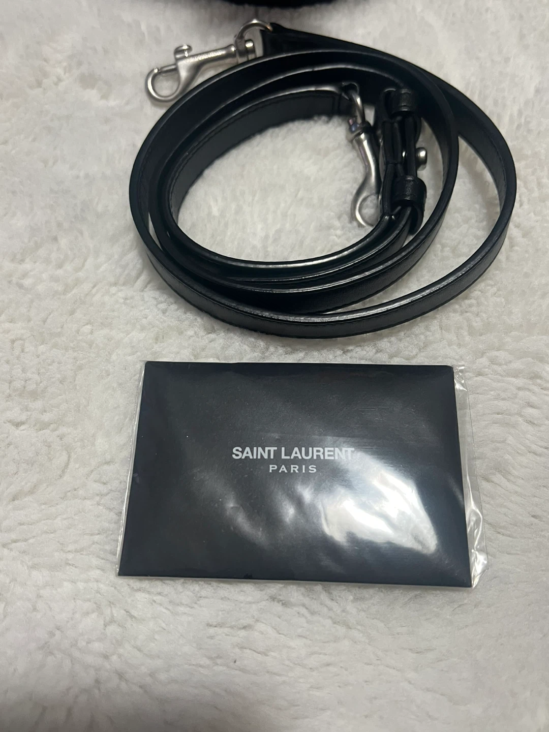 Saint Laurent Black Leather Bucket Bag with Scarf Handle - photo 5