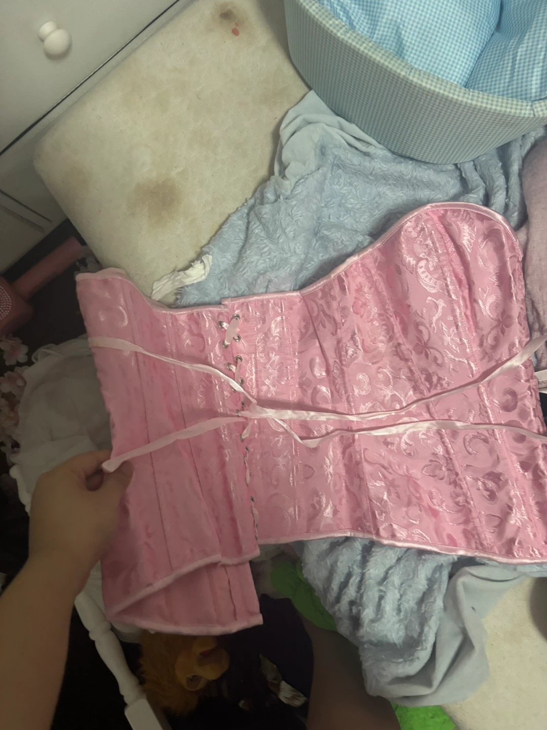 Pink Brocade Corset - photo 3