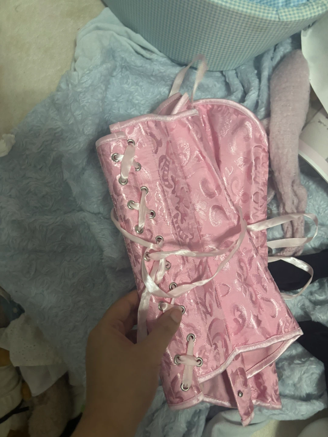 Pink Brocade Corset - photo 2