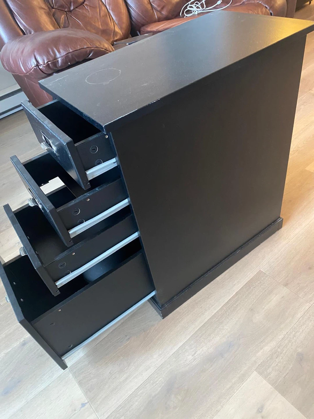 Brown 4-Drawer Filing Cabinet - photo 5