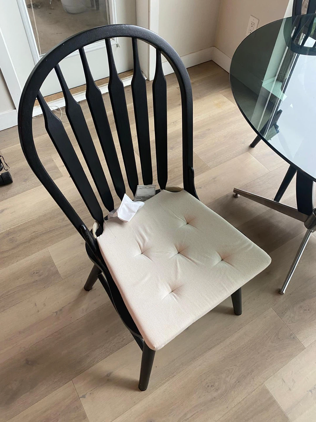 Round Glass Dining Table with 3 Chairs - photo 5