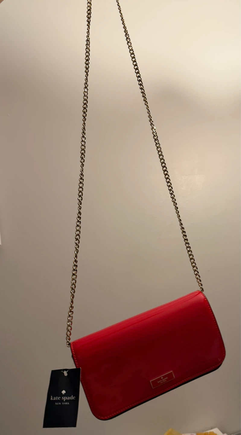 Kate Spade Red Patent Leather Chain Wallet - photo 3