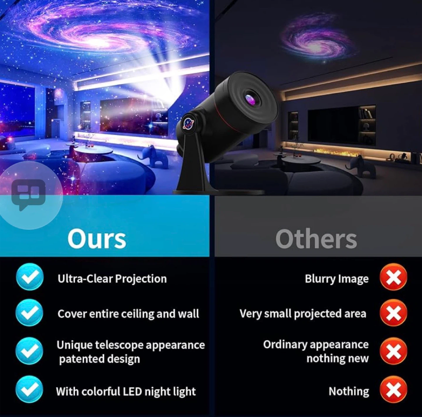 Galaxy Projector Star Night Light with 10 Film Discs - photo 4