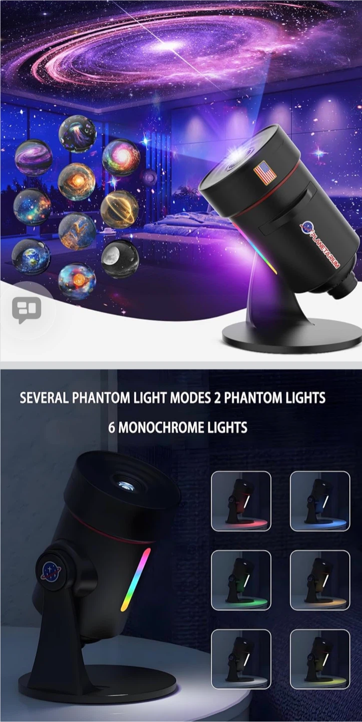Galaxy Projector Star Night Light with 10 Film Discs