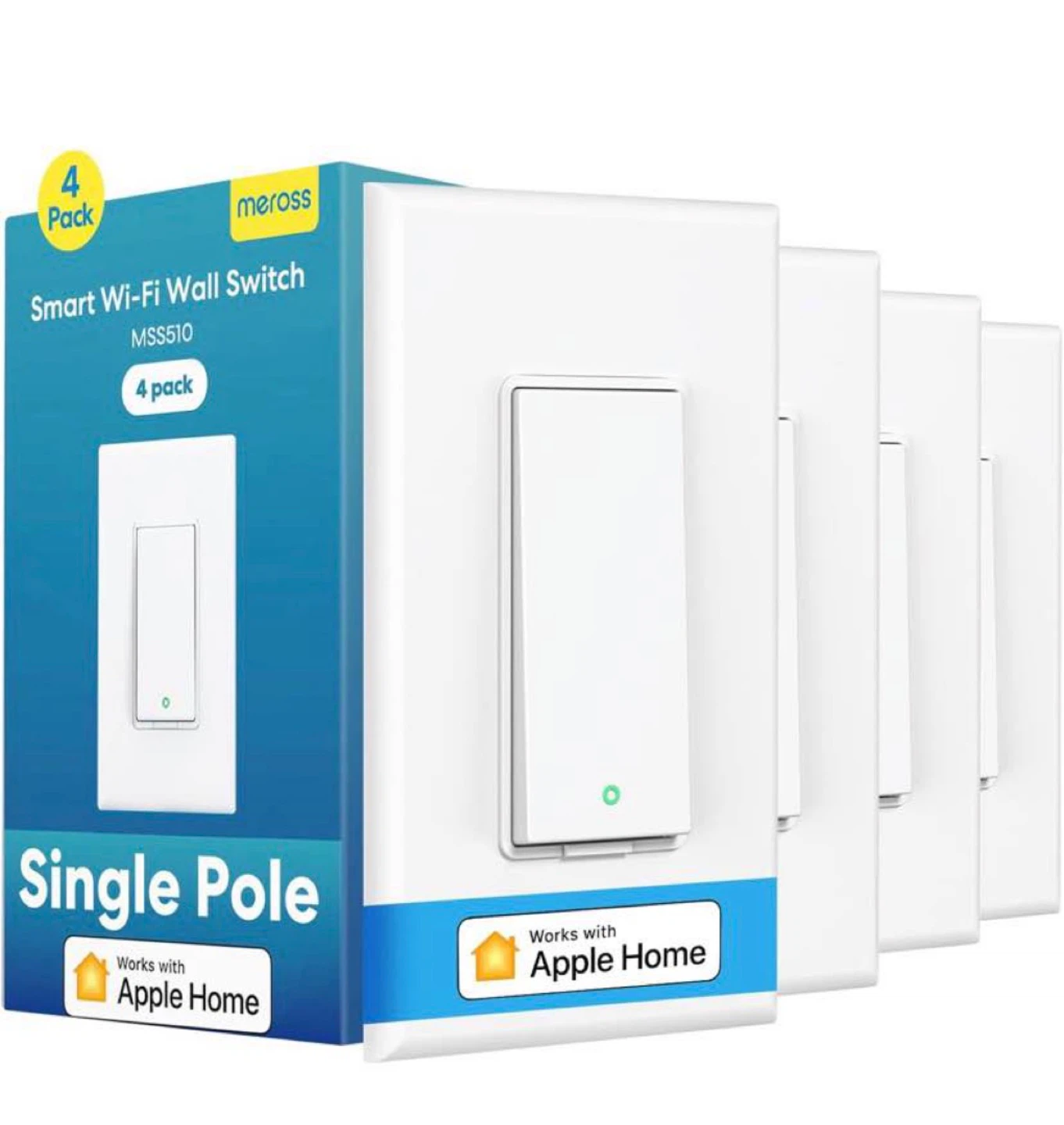 Meross Smart Wi-Fi Wall Switch 4 Pack