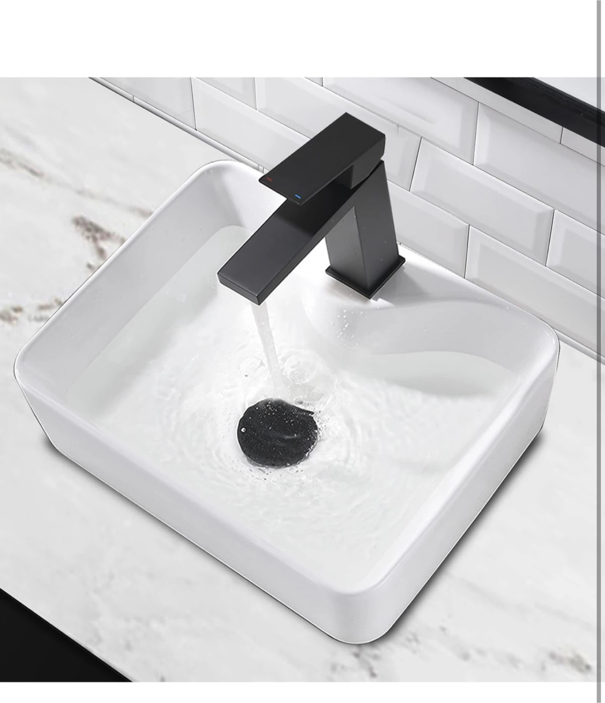 Black Bathroom Faucet with Pop Up Drain and Supply Lines - photo 4
