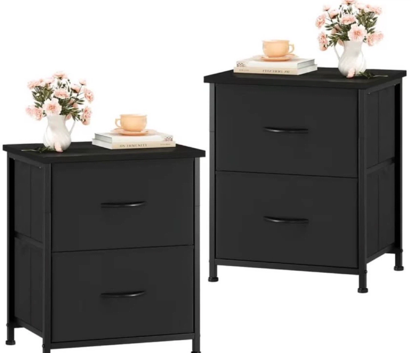 Black 2-Drawer Fabric Dresser