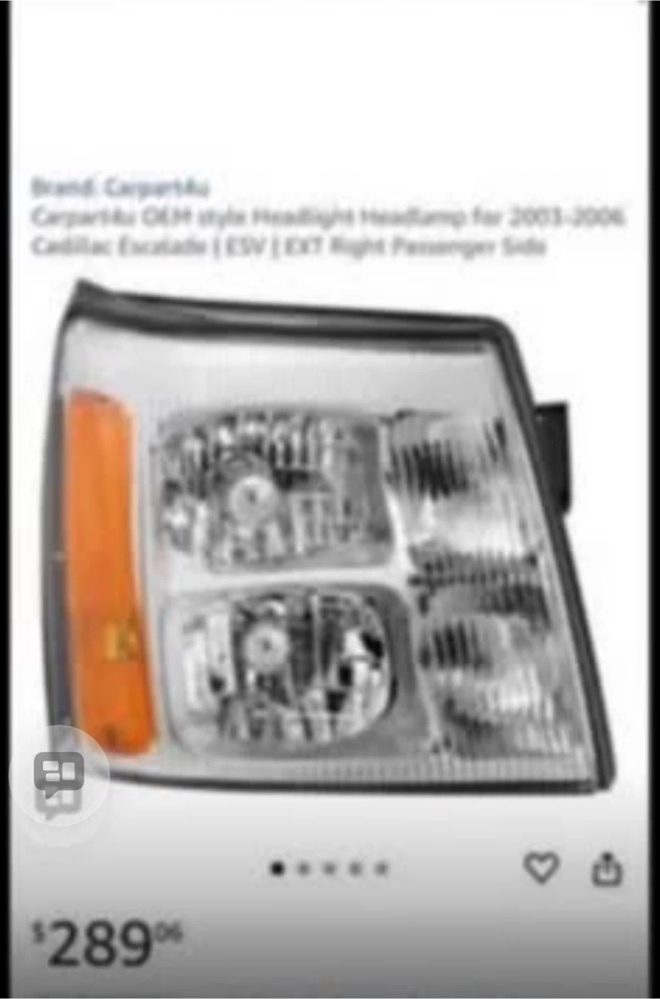 Headlight for 2003-2006 Cadillac Escalade Right Passenger Side