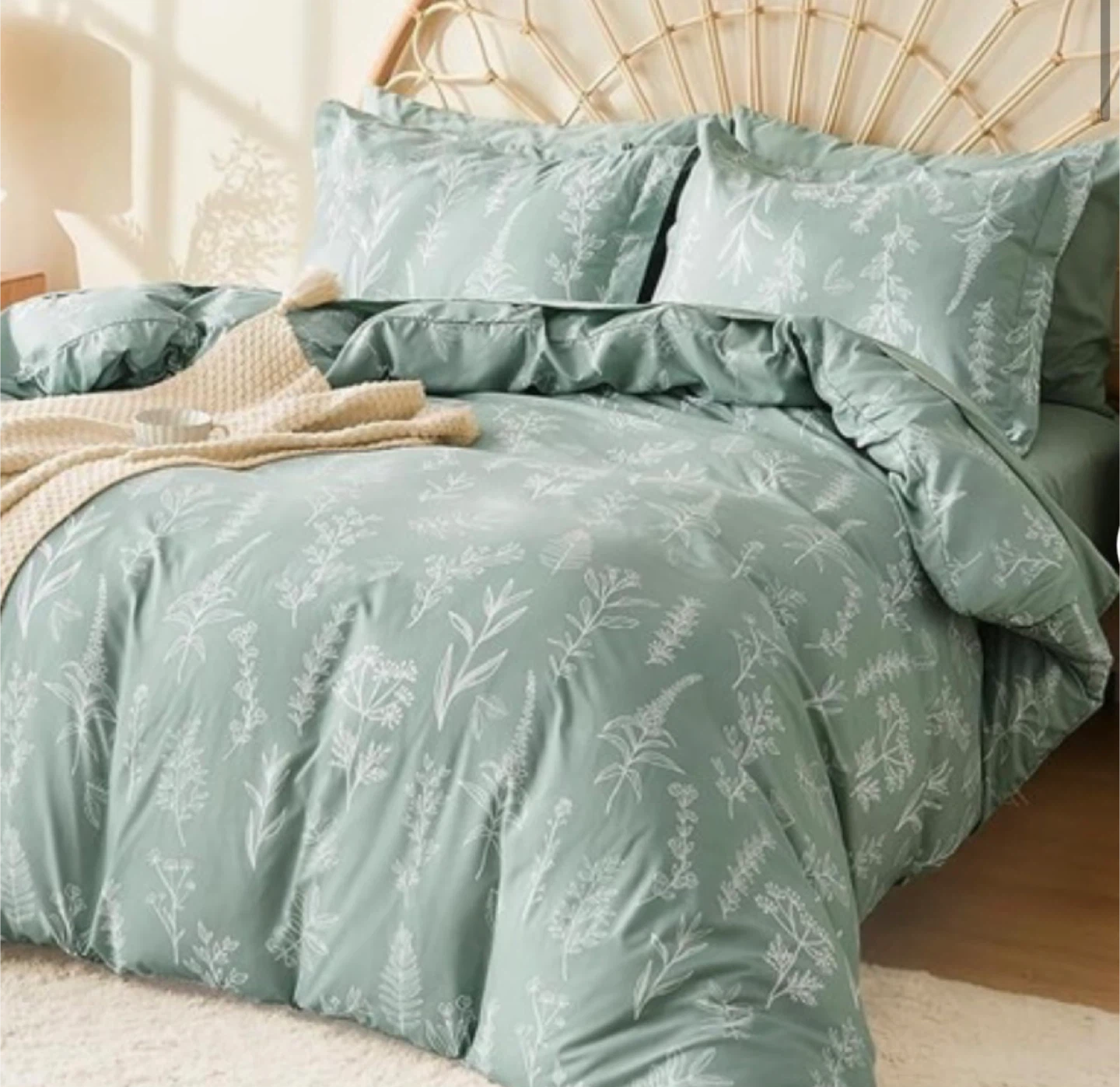 Queen comforter  Set with Botanical Print
