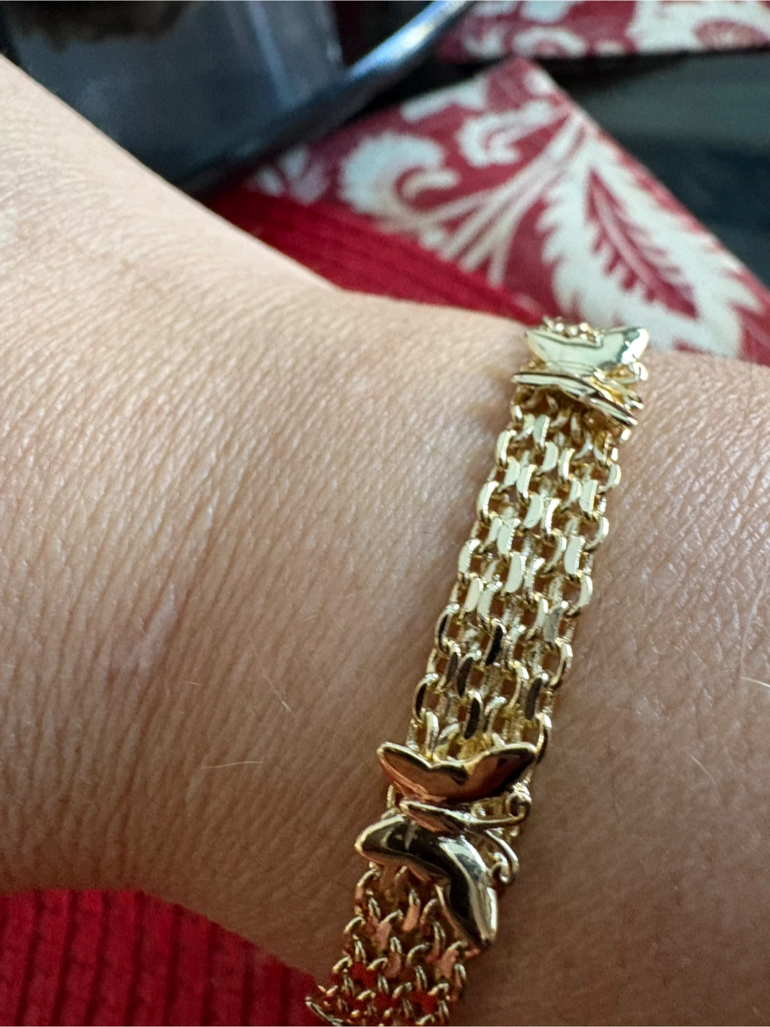Gold Tone Bracelet with Rhinestone Accents - photo 3
