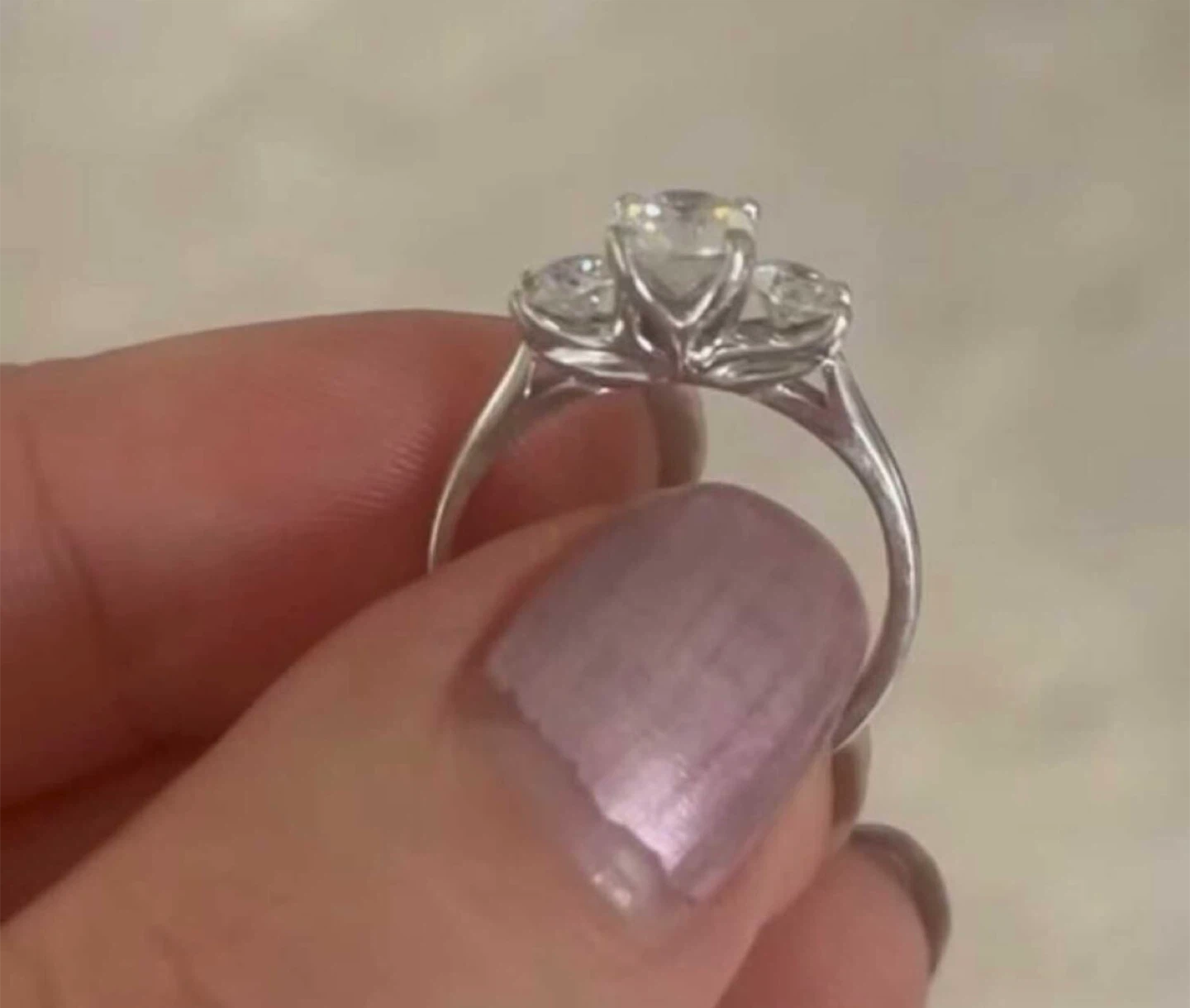 Charm Diamond Centres 14kt White Gold 3-Stone Engagement Ring